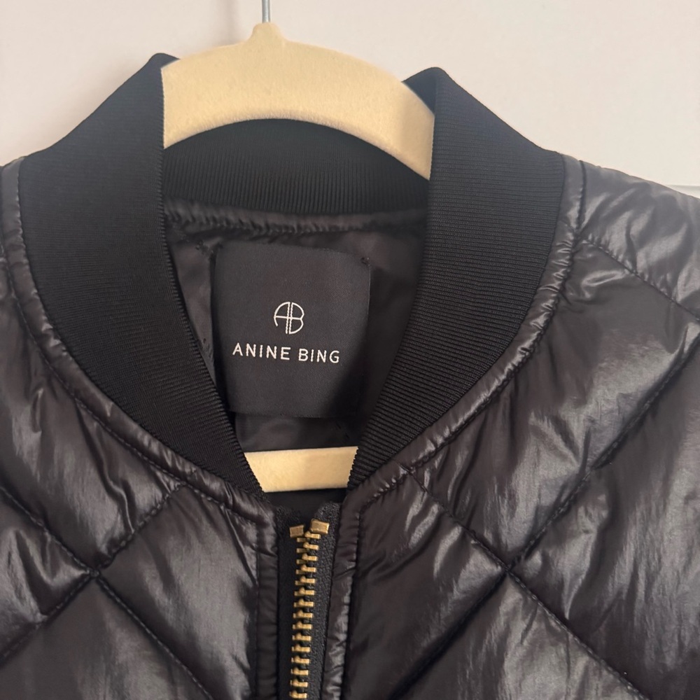 Anine Bing Leo Puffer Coat / Woman’s Extra Small XS Black with Gold Zipper - Picture 8 of 13